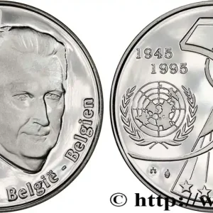 Dernier Modèle BELGIQUE 5 Ecu Proof 50e anniversaire de l’ONU 1995 fwo_838945 Monde