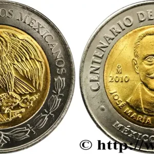 Artisanat MEXIQUE 5 Pesos Centenaire de la Révolution : aigle / José María Pino Suárez 2010 Mexico fwo_839687 Monde