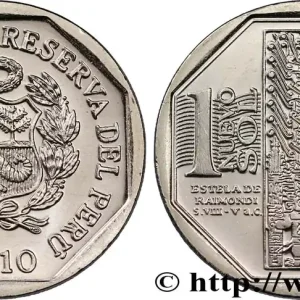 PÉROU 1 Nuevo Sol série Richesse et orgueil du Pérou : stèle de Raimondi (Ancash) 2010 fwo_839835 Monde Nouvel Arrivage