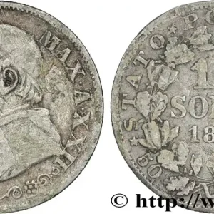 Expédié Aujourd’hui VATICAN ET ÉTATS PONTIFICAUX 10 Soldi (50 Centesimi) Pie IX an XXII 1868 Rome fwo_846470 Monde