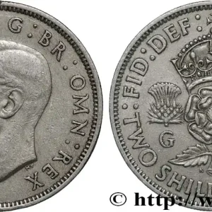 ROYAUME-UNI 2 Shillings Georges VI 1948 fwo_847743 Monde Haute Qualité