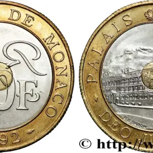 Meilleure Vente MONACO 20 Francs Palais Princier 1992 Paris fwo_861599 Monde