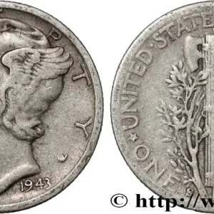ÉTATS-UNIS D'AMÉRIQUE 1 Dime Mercury 1943 San Francisco fwo_812520 Monde Prix Promo