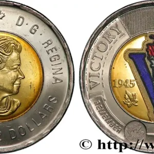 CANADA 2 Dollars 75e anniversaire de la seconde guerre mondiale (version colorée) 2020 MRC Winnipeg fwo_825277 Monde Réduction