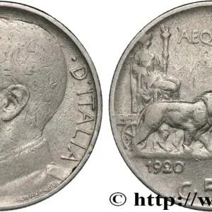 ITALIE - ROYAUME D'ITALIE - VICTOR-EMMANUEL III 50 Centesimi, tranche striée 1920 Rome fwo_827341 Monde Acheter Direct