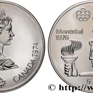 Bon Marché CANADA 5 Dollars JO Montréal 1976 torche olympique 1974 Ottawa fwo_832164 Monde