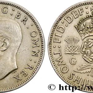 Fait Main ROYAUME-UNI 2 Shillings Georges VI 1948 fwo_834155 Monde
