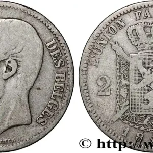 Satisfait Ou Remboursé BELGIQUE 2 Francs Léopold II légende française 1867 fwo_837057 Monde