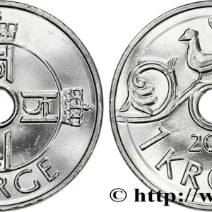 Fait Main NORVÈGE 1 Krone monogrammes couronnés du roi Harald V / oiseau sur rameau 2012 fwo_845055 Monde