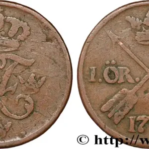 SUÈDE 1 Ore monogramme couronné du roi Frédéric Ier de Suède 1736 fwo_847988 Monde Achat Immédiat
