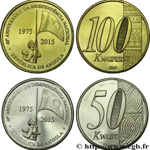 Produit De Marque ANGOLA Lot 50 et 100 Kwanzas 40e anniversaire de l’indépendance 2015 fwo_849754 Monde