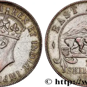 AFRIQUE DE L'EST 1 Shilling Georges VI / lion 1944 Heaton - H fwo_856096 Monde Top Qualité