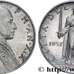 Expédition Rapide VATICAN ET ÉTATS PONTIFICAUX 5 Lire Pie XII an XIX / Justice 1957 Rome - R fwo_862556 Monde