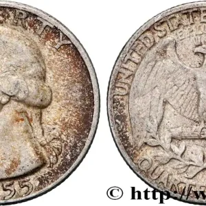 Gros Lot ÉTATS-UNIS D'AMÉRIQUE 1/4 Dollar Georges Washington 1955 Philadelphie fwo_863196 Monde