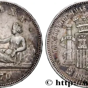 Nouvelle Collection ESPAGNE 5 Pesetas 1870 Madrid fwo_863216 Monde