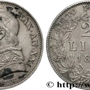 Prix Choc ITALIE - ÉTATS DU PAPE - PIE IX (Jean-Marie Mastai Ferretti) 2 1/2 Lire Pie IX an XXI 1867 Rome fwo_853417 Monde