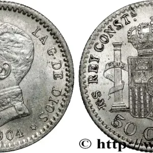Commander Vite ESPAGNE 50 Centimos Alphonse XIII S.M.-.V. (04) 1904 Madrid fwo_862039 Monde