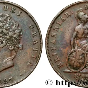 Populaire GRANDE-BRETAGNE - GEORGES IV 1/2 Penny Georges IV 1827 fwo_862232 Monde