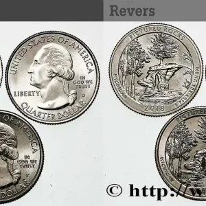 ÉTATS-UNIS D'AMÉRIQUE Lot de trois 1/4 Dollar Pictured Rocks National Lakeshore - Michigan 2018 Philadelphie-Denver-San Francisco fwo_491084 Monde Remise