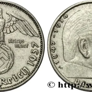 Certifié ALLEMAGNE 2 Reichsmark Maréchal Paul von Hindenburg 1937 Berlin fwo_642982 Monde