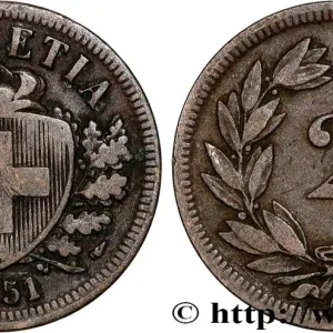 Commander Vite SUISSE 2 Centimes (Rappen) croix suisse 1851 Paris fwo_815804 Monde