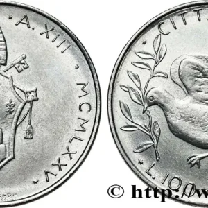 Expédié Aujourd’hui VATICAN ET ÉTATS PONTIFICAUX 100 Lire armes / colombe de la paix an XIII du pontificat de Paul VI 1975 Rome fwo_819170 Monde