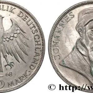 Achat Immédiat ALLEMAGNE 5 Mark Johannes Gutenberg 1968 Karlsruhe fwo_822893 Monde