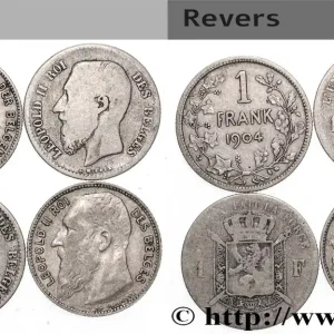Réduction BELGIQUE Lot 4 x 1 Frank (Franc) Léopold II n.d. fwo_835775 Monde