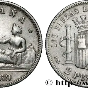 Seulement Aujourd’hui ESPAGNE 2 Pesetas 1869 Madrid fwo_839716 Monde