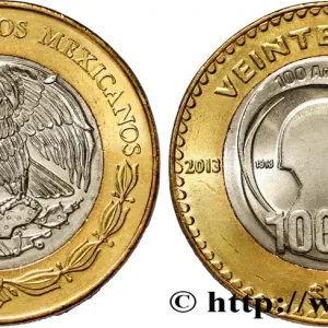 MEXIQUE 20 Pesos centenaire de l’Armée Mexicaine 2013 fwo_844589 Monde Expédition Rapide