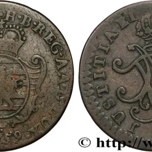 Original LUXEMBOURG 1 Liard monogramme de Marie-Thérèse d’Autriche 1759 Bruxelles fwo_852932 Monde