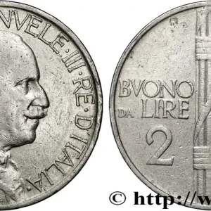 Dernière Chance ITALIE Bon pour 2 Lire (Buono da Lire 2) Victor Emmanuel III / faisceau de licteur 1923 Rome fwo_853338 Monde