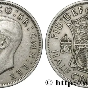 ROYAUME-UNI 1/2 Crown Georges VI 1948 fwo_853406 Monde Livraison Mondiale