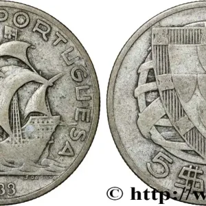 Petit Prix PORTUGAL 5 Escudos emblème 1933 fwo_853543 Monde