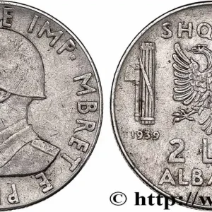 ALBANIE 2 Lek Victor-Emmanuel III d’Italie 1939 Rome fwo_854527 Monde Offre Spéciale