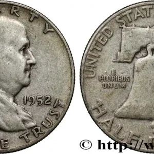 Premium ÉTATS-UNIS D'AMÉRIQUE 1/2 Dollar Benjamin Franklin 1952 San Francisco fwo_854558 Monde