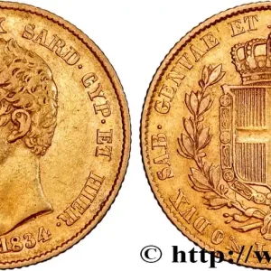 OR, PALLADIUM ET PLATINE INVESTISSEMENT 20 Lire Charles-Albert 1834 Gênes fwo_864285 Monde Exclusif