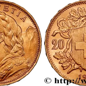 Meilleure Qualité OR, PALLADIUM ET PLATINE INVESTISSEMENT 20 Francs "Vreneli" 1922 Berne fwo_864296 Monde