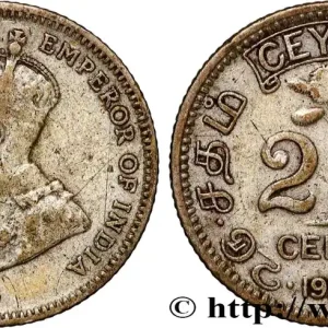 Certifié CEYLAN 25 Cents Georges V 1922 fwo_864468 Monde