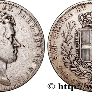 ITALIE - ROYAUME DE SARDAIGNE - CHARLES-ALBERT 5 Lire Charles Albert 1838 Gênes fwo_864470 Monde En Vogue