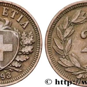 Petit Prix SUISSE 2 Centimes 1893 Berne fwo_816053 Monde