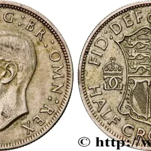 Dernier Modèle ROYAUME-UNI 1/2 Crown Georges VI 1942 fwo_828188 Monde
