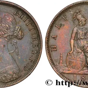 ROYAUME-UNI 1/2 Penny Victoria “Bun Head” 1862 fwo_833521 Monde Livraison Express
