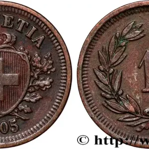 Nouvelle Collection SUISSE 1 Centime (Rappen) Croix Suisse 1905 Berne - B fwo_836147 Monde