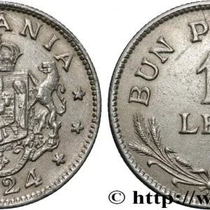 ROUMANIE 1 Leu emblème 1924 Bruxelles fwo_841873 Monde Prix Choc