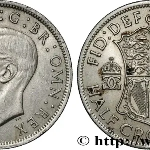 ROYAUME-UNI 1/2 Crown Georges VI 1948 fwo_853788 Monde Livraison Gratuite