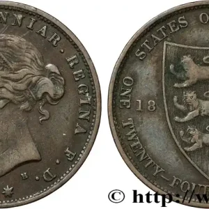 JERSEY 1/24 Shilling Victoria 1877 Heaton fwo_858290 Monde Retour Gratuit