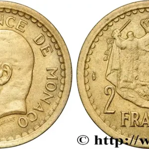 MONACO 2 Francs Louis II (1943) Paris fwo_866115 Monde Livraison Gratuite