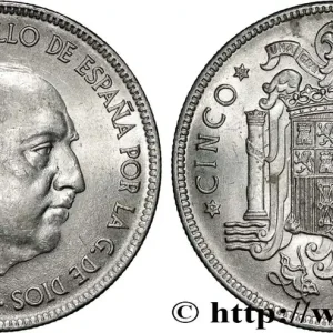 Solde ESPAGNE 5 Pesetas Franco (1950) 1949 fwo_866159 Monde