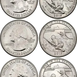 ÉTATS-UNIS D'AMÉRIQUE Lot de trois monnaies 1/4 Dollar Pacific National Historical Park - Guam 2019 Philadelphie-Denver-San Francisco fwo_550932 Monde Nouvel Arrivage
